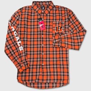 FOCO / Cincinnati Bengals Flannel Shirt - NWT‎ Mens Size 2XL Multi - #48420-C4
